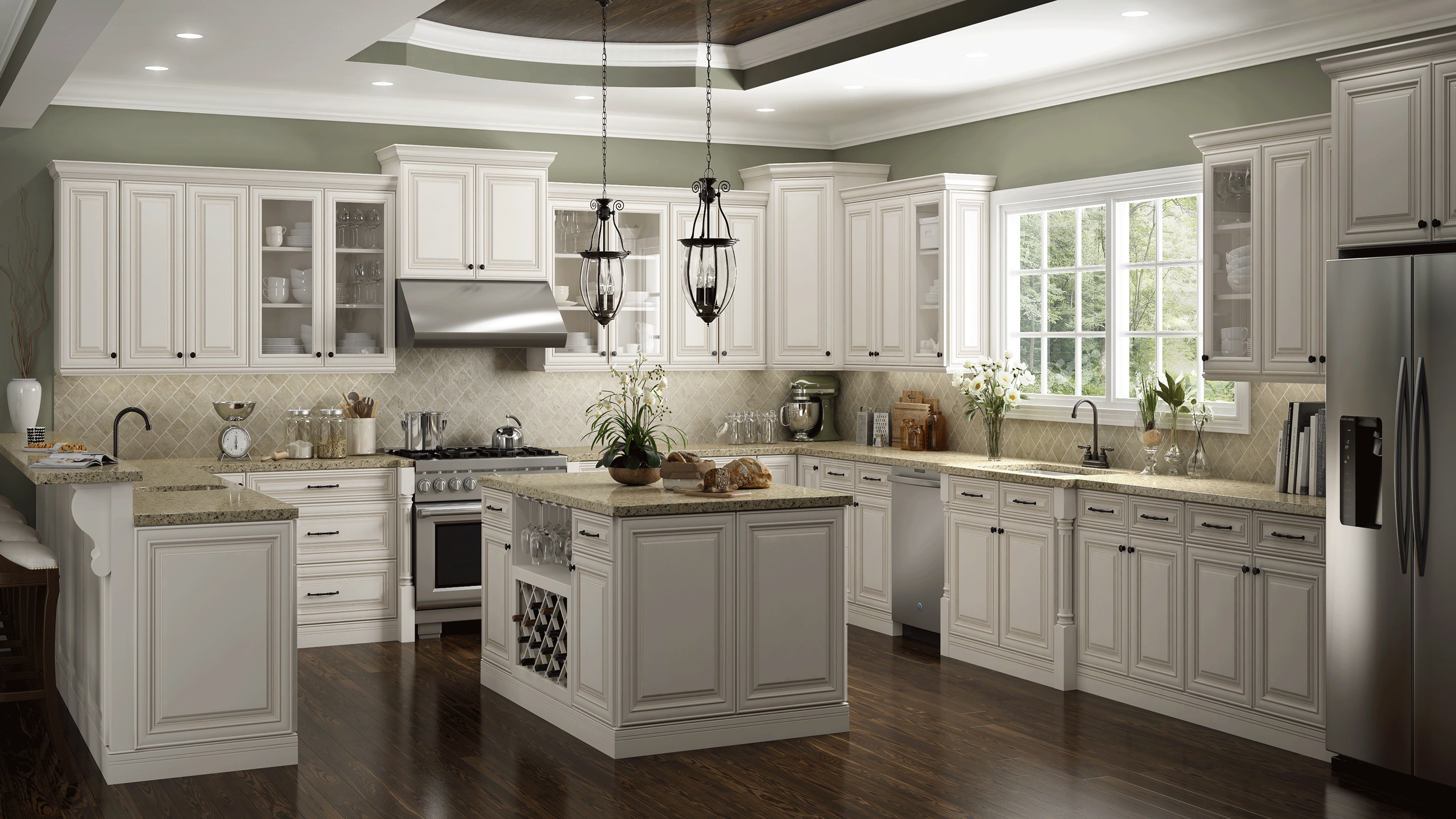 white cabinets